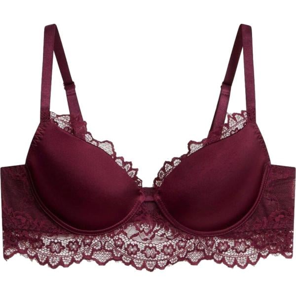 Reggiseno da donna in bordeaux con pizzo bonprix