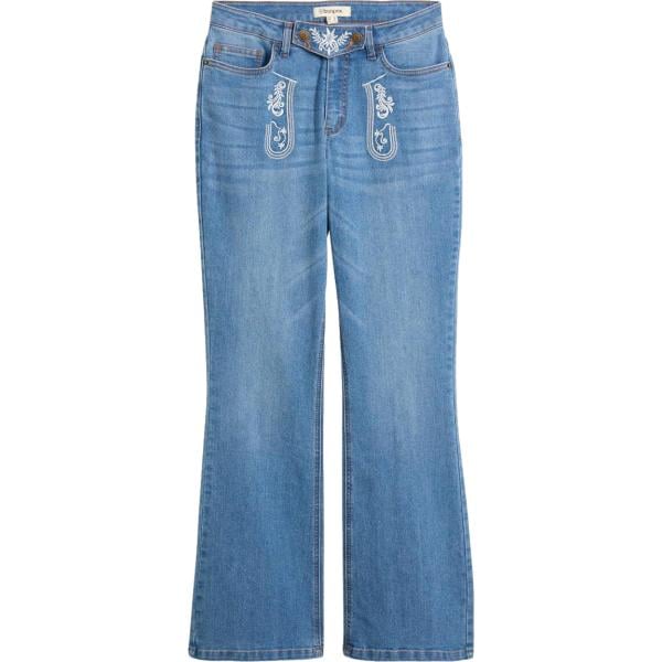 Jeans bootcut da donna in blu medio in denim bonprix