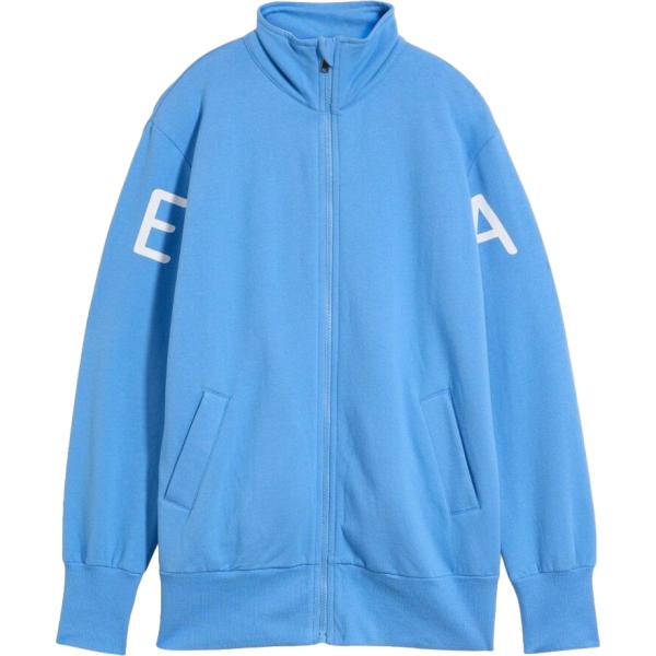 Felpa da donna in azzurro con zip in cotone organico bonprix