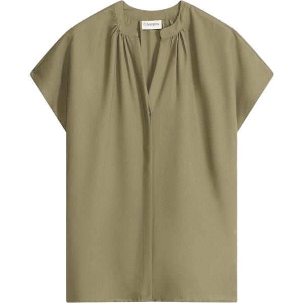 Camicia a maniche corte da donna in verde oliva a maniche corte con bottoni bonprix bonprix