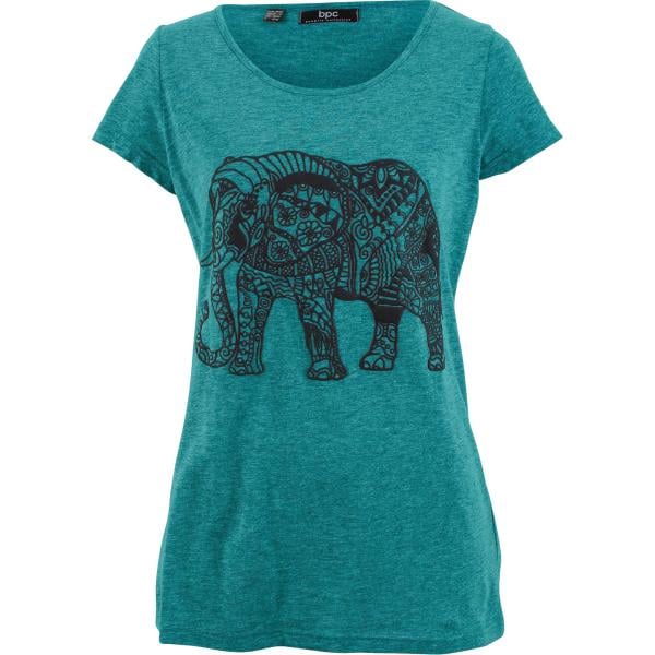 t-shirt bonprix verde con stampe