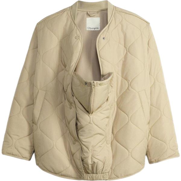 Giacca sportiva da donna in beige sabbia premaman con bottoni bonprix