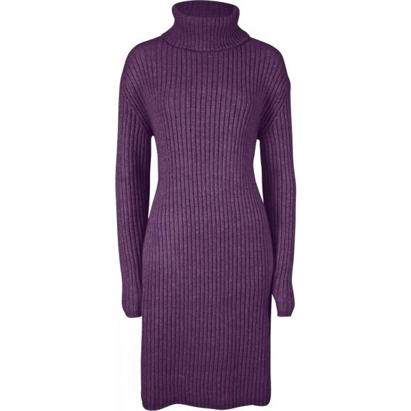 Vestito collo alto in in maglia viola bonprix rosa
