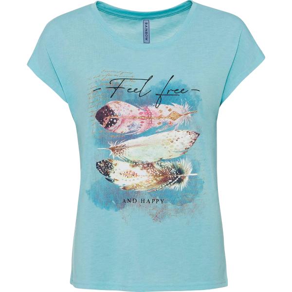 t-shirt bonprix blu con stampe