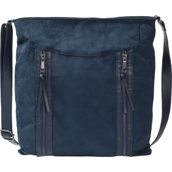 Borsa a tracolla contrasto con zip blu Tamaris blu