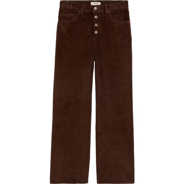 Pantaloni da donna in marrone scuro a vita alta bonprix bonprix