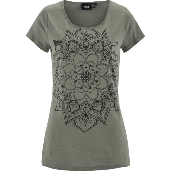 t-shirt bonprix verde con stampe