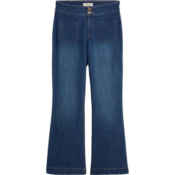 Jeans a zampa da donna in blu scuro in denim bonprix