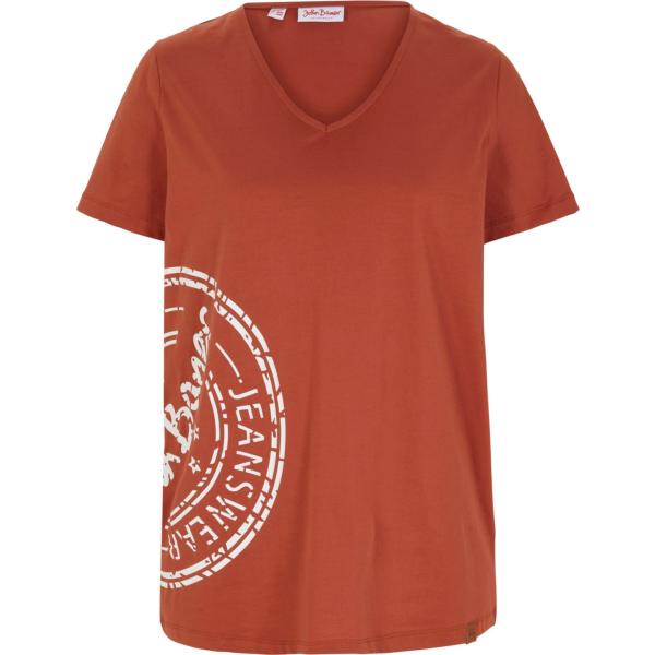 t-shirt bonprix marrone con stampe
