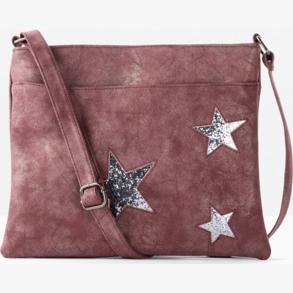 Borsa a tracolla interno foderato in pelle sintetica fucsia Bpc bonprix collection viola