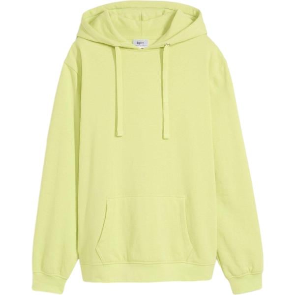Felpa con cappuccio da donna in giallo chiaro collo con cappuccio bonprix