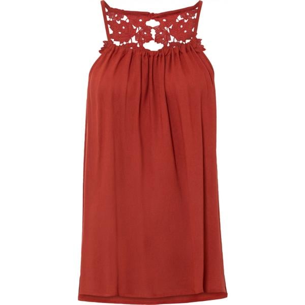 top Rainbow rosso a fiori