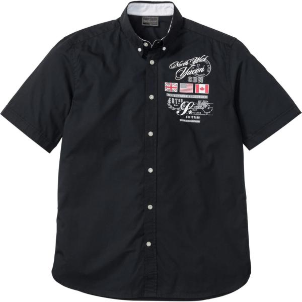 camicia a maniche corte Bpc selection nero con stampe