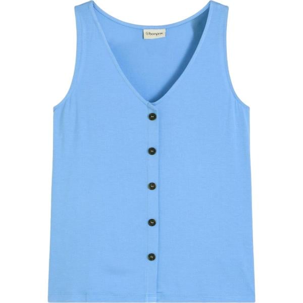 Top da donna in azzurro con bottoni bonprix