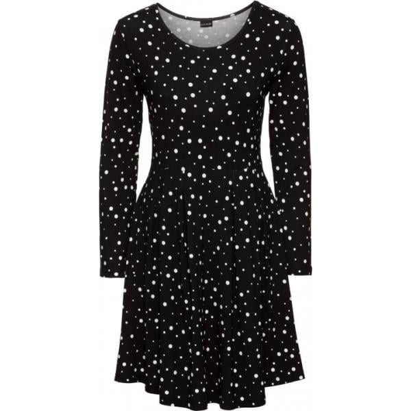 Vestito con scollo a maniche lunghe jersey Bpc bonprix collection nero