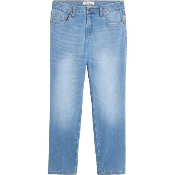 Jeans dritti da donna in blu medio cropped in denim bonprix