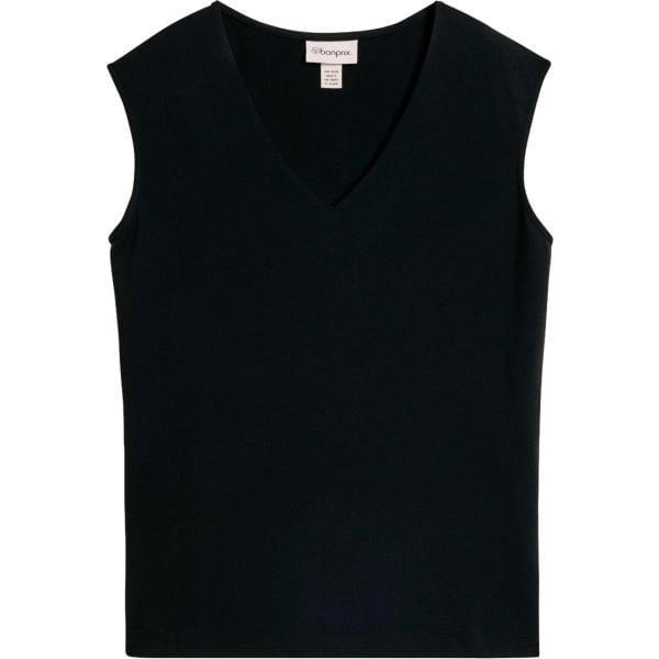 Canottiera da donna in nero pece collo a v in cotone organico bonprix bonprix