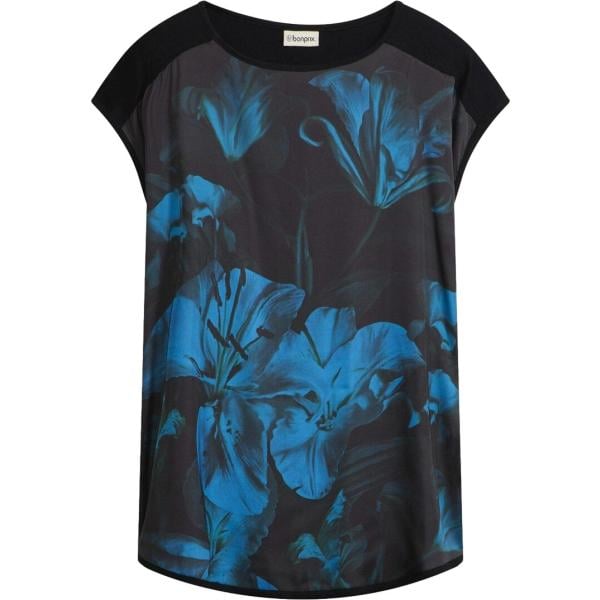 bluse bonprix nero con stampe