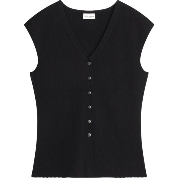 Maglione da donna in nero pece lavorato a maglia collo a v bonprix