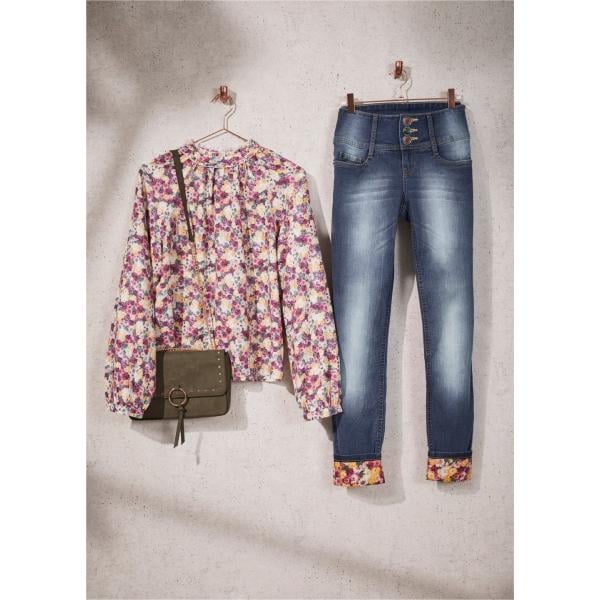 jeans skinny Rainbow blu con stampe
