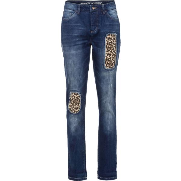 jeans boyfriend Rainbow blu animalier