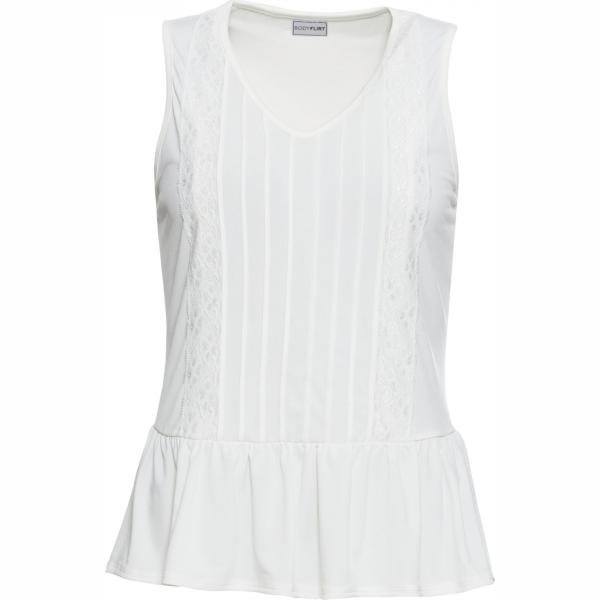 Top con volant bianco Bodyflirt bianco