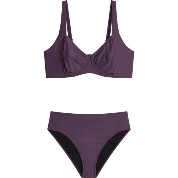 Bikini da donna in nero pece modellante a vita alta bonprix