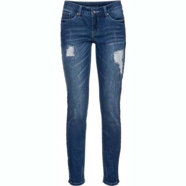 Giacca taglio dritto con zip in denim blu Bodyflirt blu