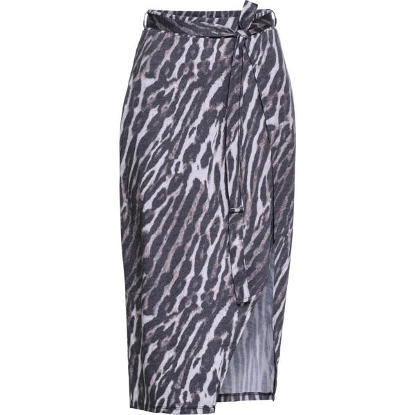 Gonna con cintura fantasia con spacco marrone Rainbow marrone animalier