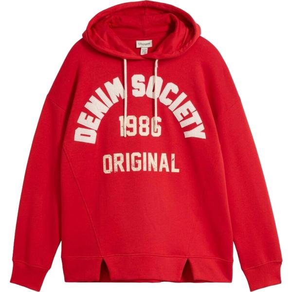 Felpa con cappuccio da donna in rosso classico collo con cappuccio bonprix bonprix