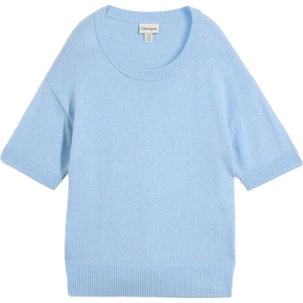 T-shirt da donna oversize in blu scuro a maniche corte in lana bonprix bonprix