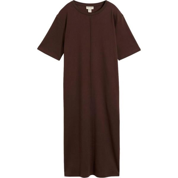 Vestito da donna in marrone scuro in cotone organico bonprix