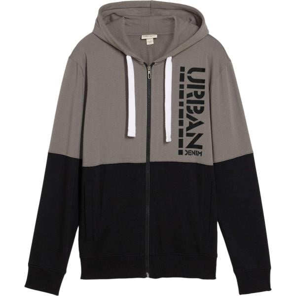Felpa con cappuccio da uomo collo con cappuccio con zip in cotone organico bonprix