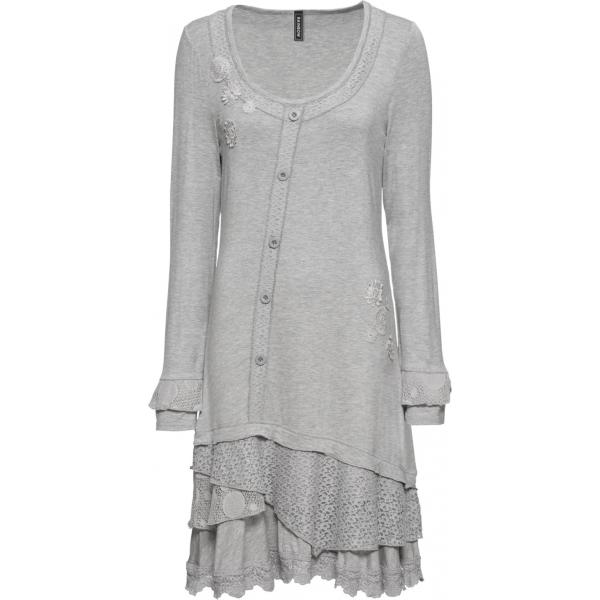 Vestito con pizzo jersey grigio Bodyflirt nero