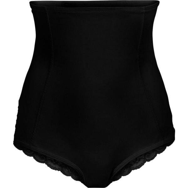 Culotte da donna in nero pece con pizzo modellante a vita alta bonprix