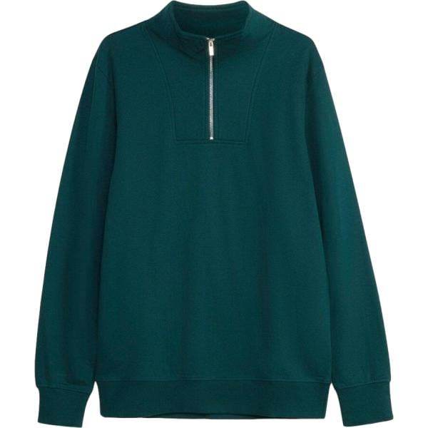 Felpa da uomo in grigio scuro collo alto con zip in cotone organico bonprix bonprix