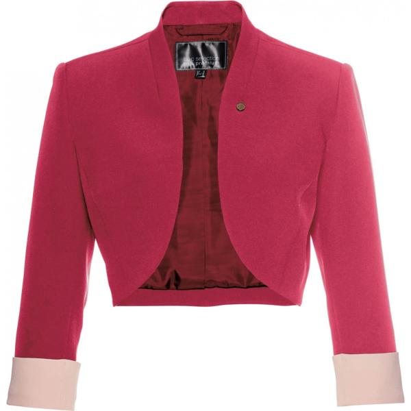 Bolero contrasto collo a scialle rosso BODYFLIRT boutique nero a fiori