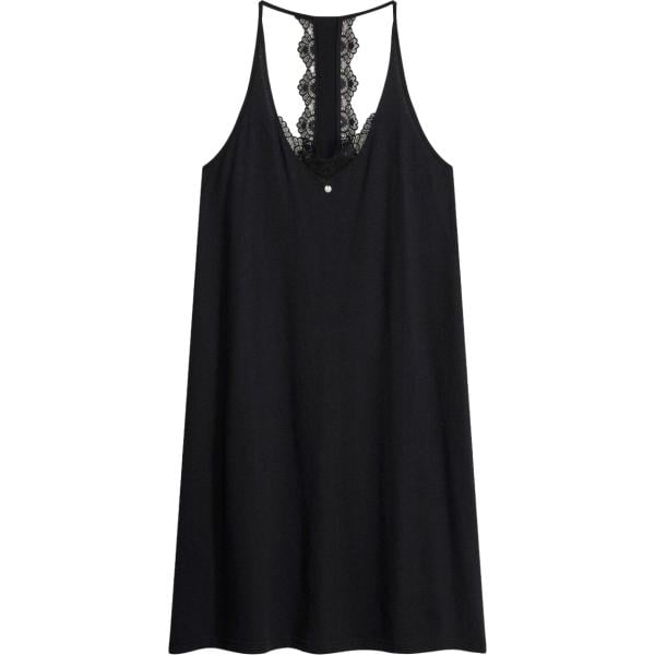Camicia da notte da donna in nero pece corto in viscosa bonprix