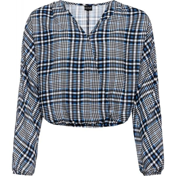 Blusa a portafoglio con arricciature blu Bodyflirt blu
