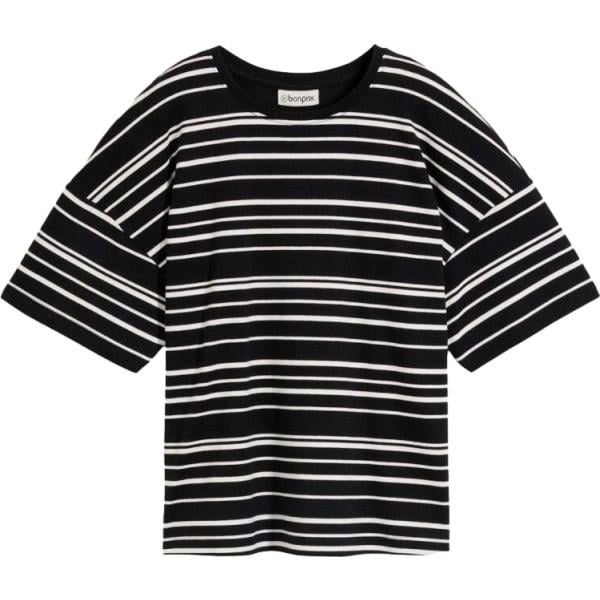 t-shirt bonprix nero a righe