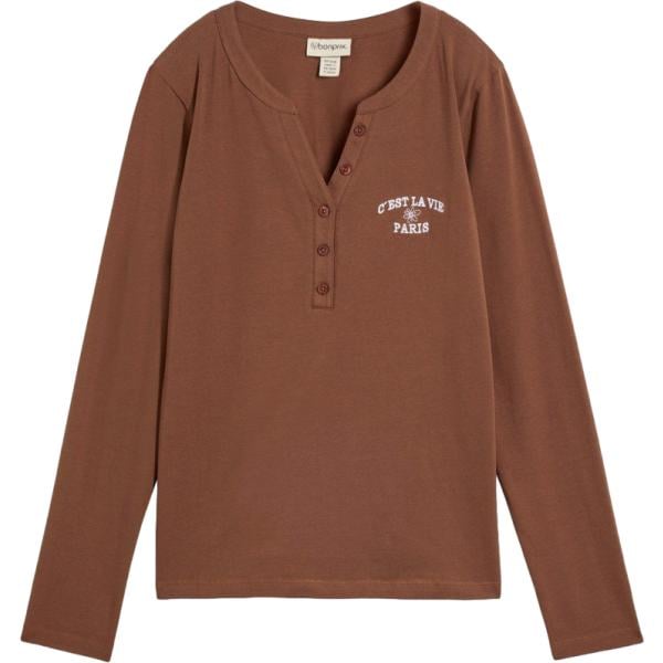 t-shirt bonprix marrone