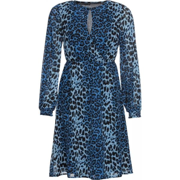 Vestito a portafoglio con scollo e gancetto blu Bodyflirt blu animalier