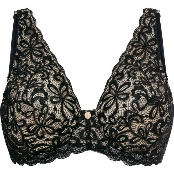Reggiseno da donna con ferretto in nero pece con pizzo bonprix