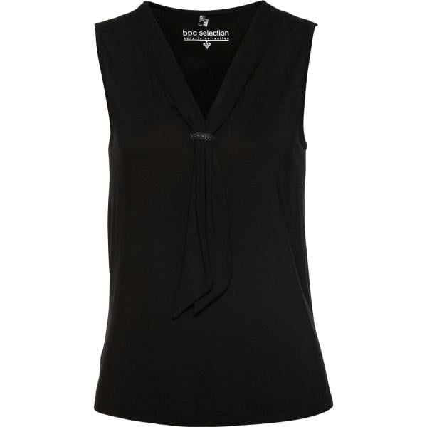 top da donna in nero pece con fiocco bonprix