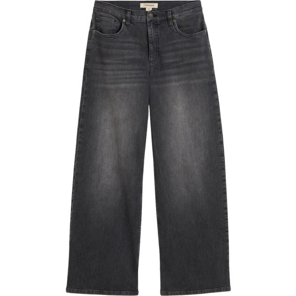 Jeans da donna in grigio scuro a vita alta in denim bonprix