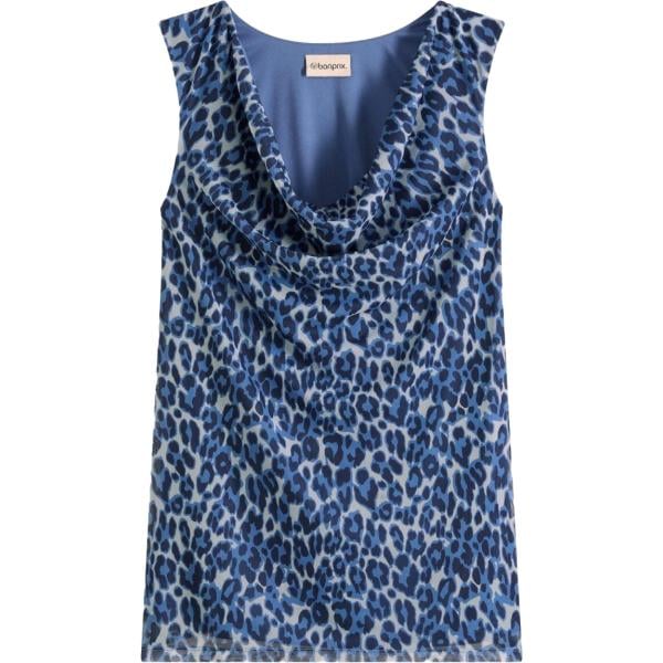 Top da donna in blu scuro con scollo bonprix