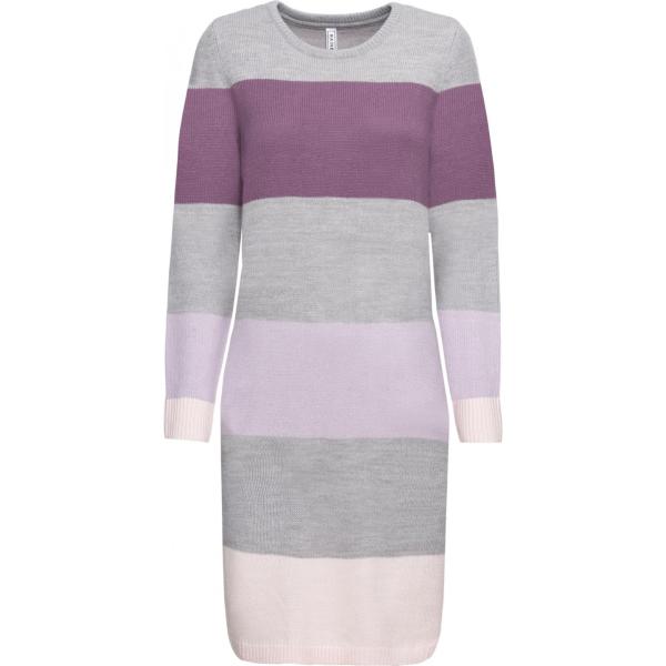 Vestito con fasce in in maglia con tasche viola Rainbow viola