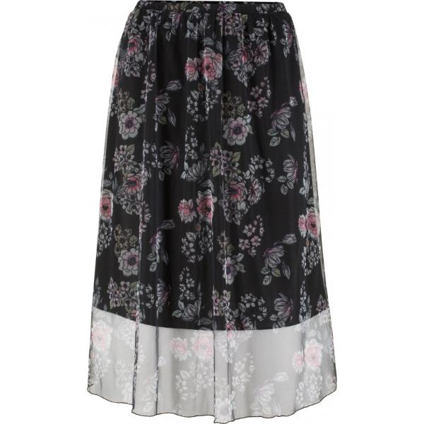Gonna fantasia floreale nero Bpc bonprix collection rosso