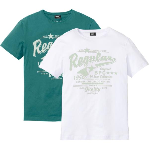 t-shirt Bpc bonprix collection bianco con stampe