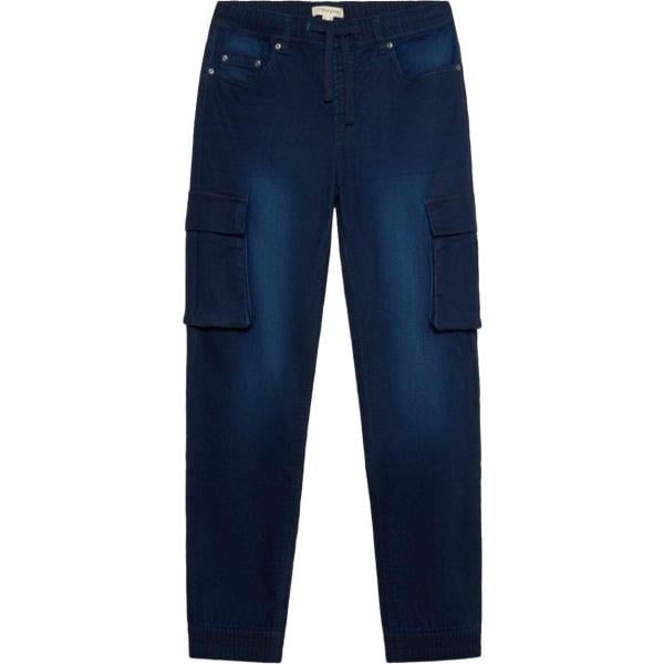 Jeans slim fit da uomo in blu scuro effetto delavè in denim bonprix